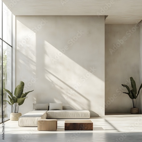 **realistic photo of a gothic living room in a warm, minimalist luxury house with a beige  black and gold wall and no decoration - photo