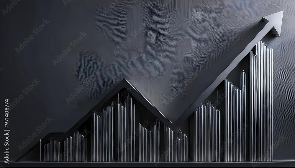 A simple rising line with a subdued gray background that represents the market's expansion. A simple rising line with a subdued gray background that represents the market's expansion.