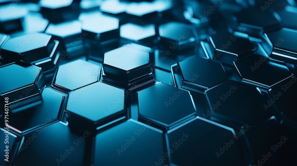 Abstract Blue Hexagon Pattern. Abstract Blue Hexagon Pattern.