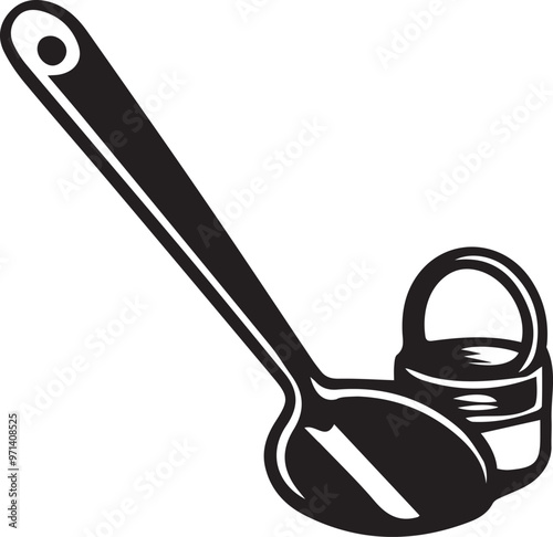 Spoon with Sugar Icon Vector Design on White Background.