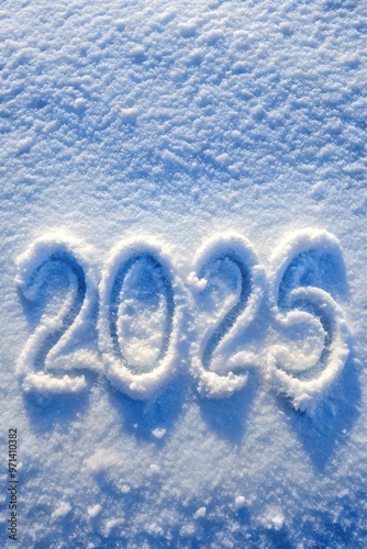 "2025" written in snow