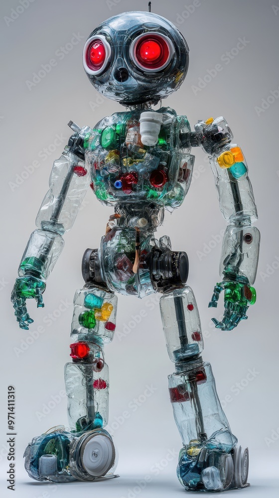 Eco-Friendly Robot Created from Upcycled Plastic Bottles and Waste Materials Eco-Friendly Robot Created from Upcycled Plastic Bottles and Waste Materials