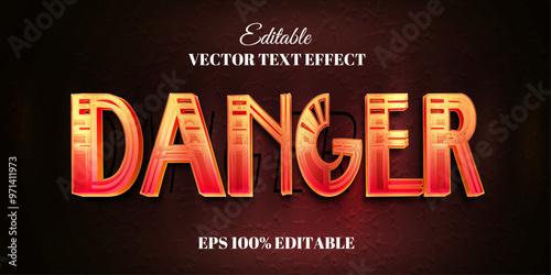 Danger red text effect, editable red and devil text style