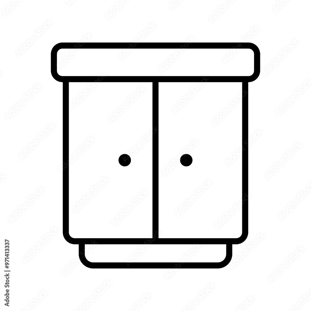A sleek and minimalist cabinet icon, perfect for representing storage solutions, organization, and home decor A sleek and minimalist cabinet icon, perfect for representing storage solutions, organization, and home decor