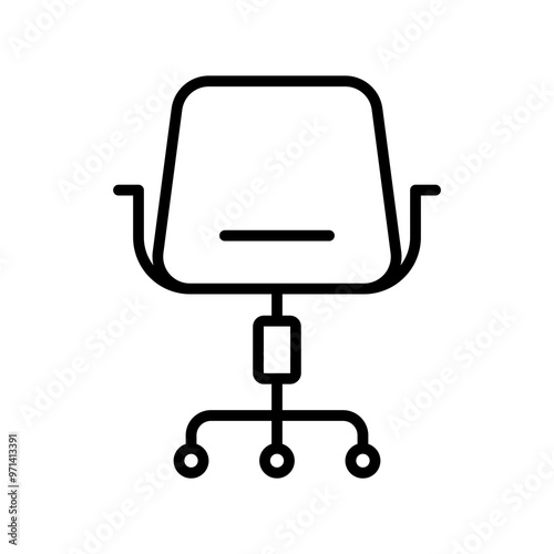 Office Chair Icon: Ergonomic Workspace Essential for Comfort and Productivity