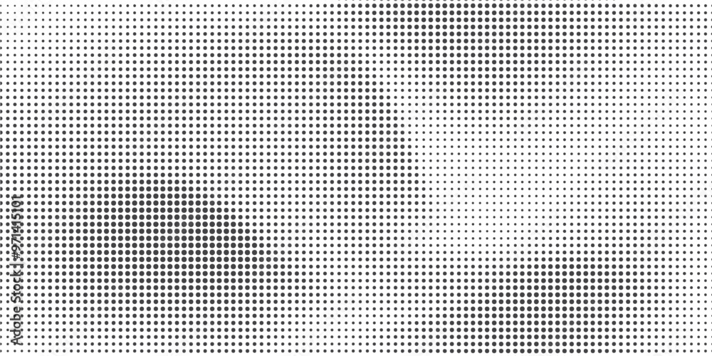 Halftone gradient. Dotted gradient, smooth dots spraying and halftones dot background seamless horizontal geometric pattern vector template set Halftone gradient. Dotted gradient, smooth dots spraying and halftones dot background seamless horizontal geometric pattern vector template set