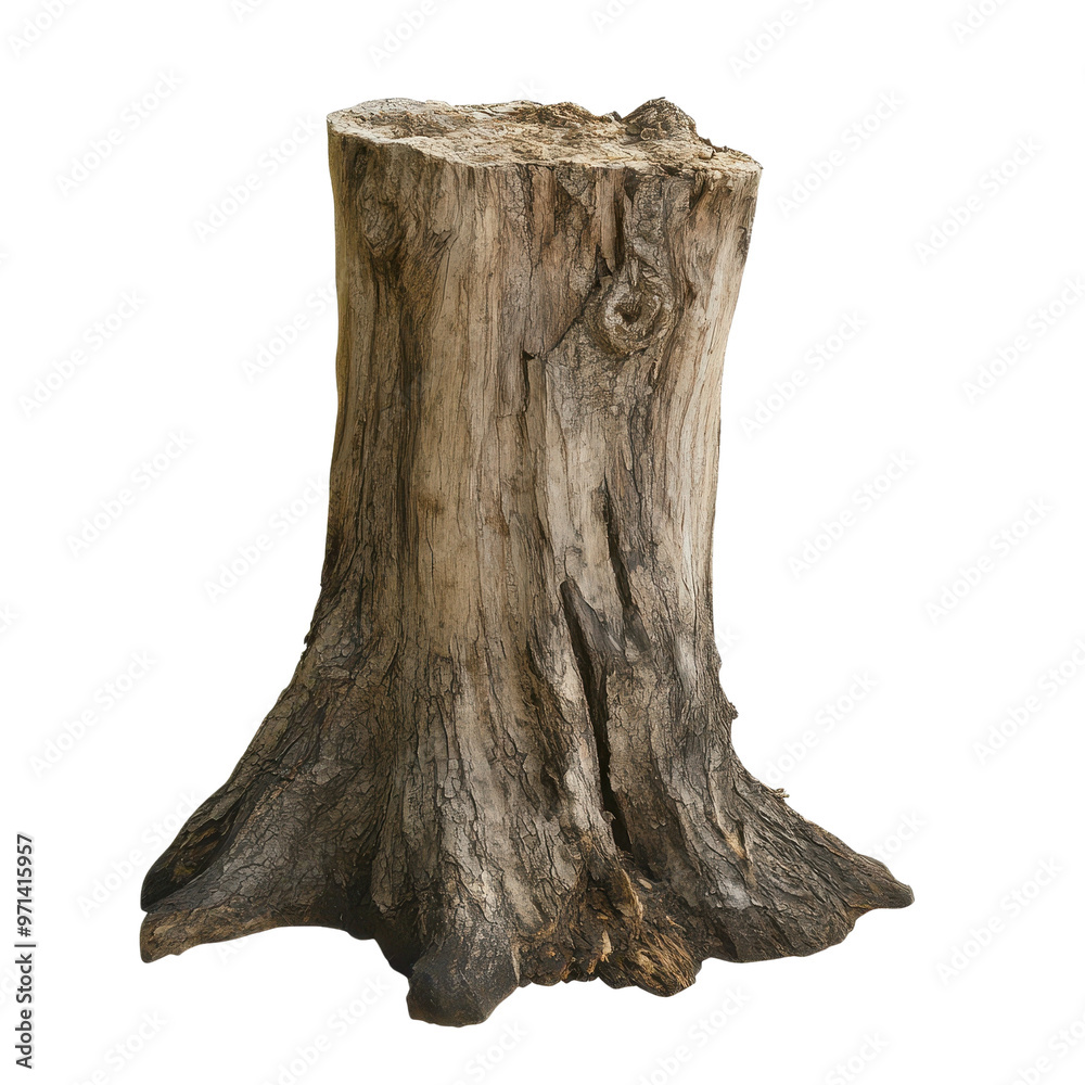 A rustic wooden stump, showcasing detailed texture and natural beauty, perfect for nature-themed designs or outdoor decor. transparent background A rustic wooden stump, showcasing detailed texture and natural beauty, perfect for nature-themed designs or outdoor decor. transparent background