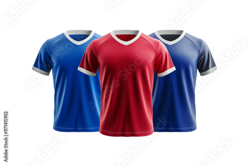 Trois maillots de football sur fond transparent PNG