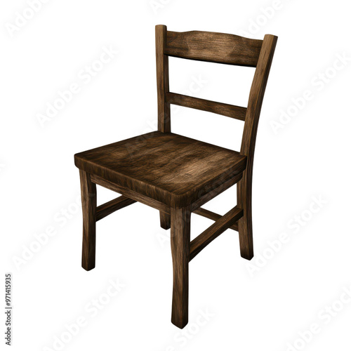 Wallpaper Mural A rustic wooden chair designed for simple elegance with a sturdy frame and classic lines, perfect for any home decor. transparent background Torontodigital.ca