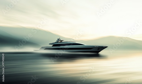 Yacht in Tranquil Waters photo