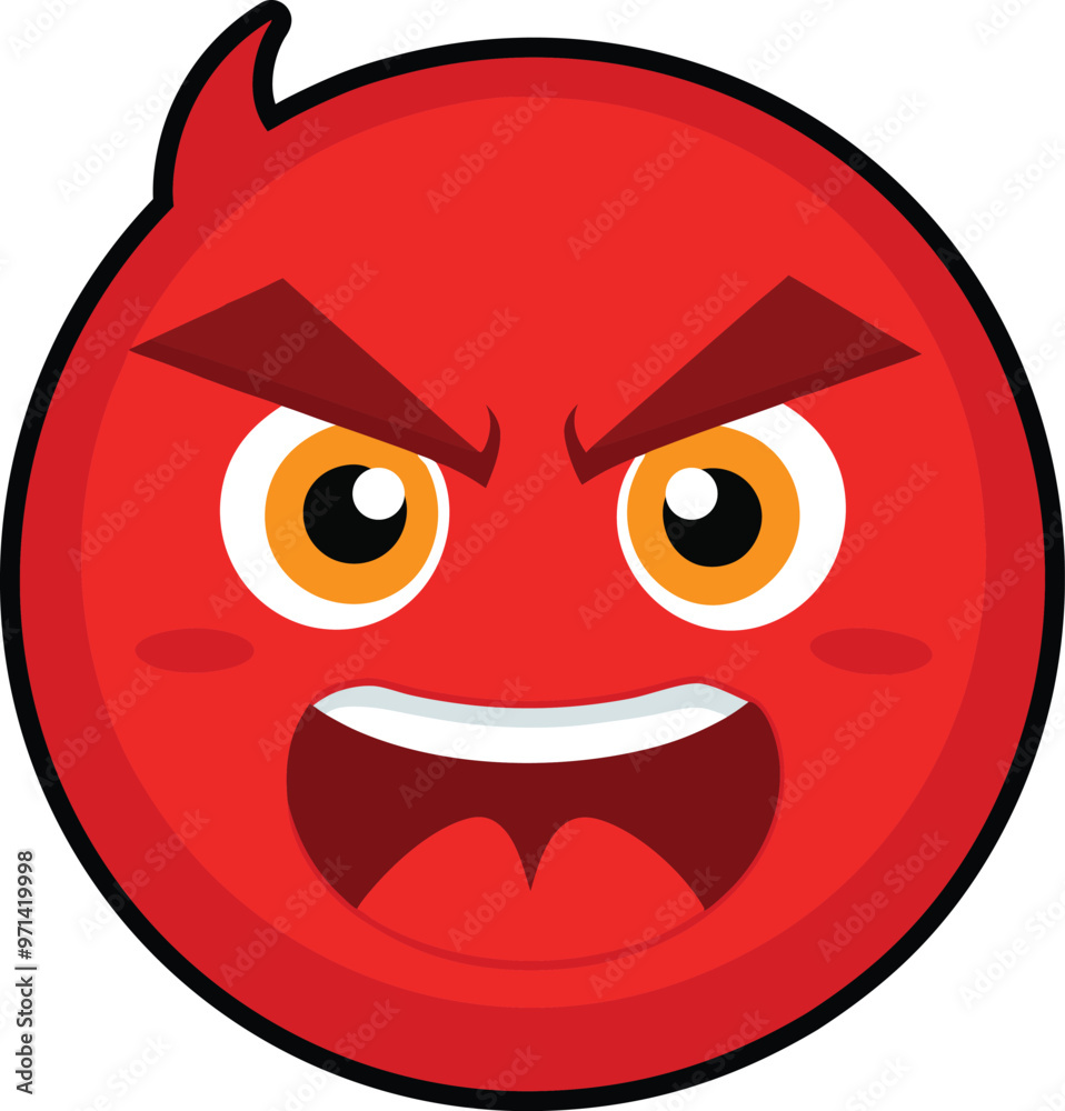 Angry Face Emoji Vector Icon Illustration on white Background.
Angry Face Emoji Vector Icon Illustration on white Background.