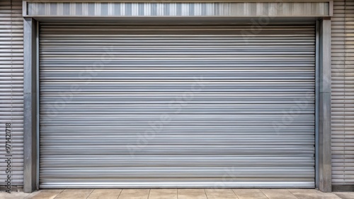 Closed grey zinc shop shutter