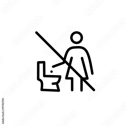 Toilet line icon set. WC outline sign. Man, woman, bathing symbol