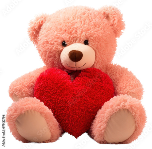 PNG Teddy bear hugg a fluffy heart toy representation celebration.