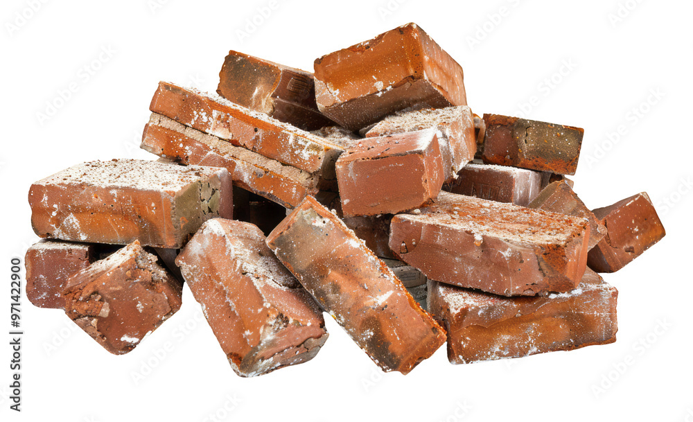 Pile of bricks isolated on a transparent background. Pile of bricks isolated on a transparent background.