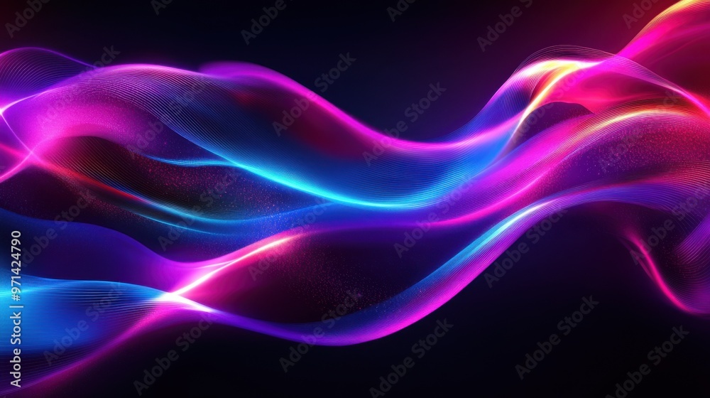 Colorful Light Waves Background Colorful Light Waves Background