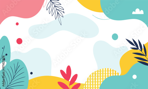 Abstract hand drawn tropical background