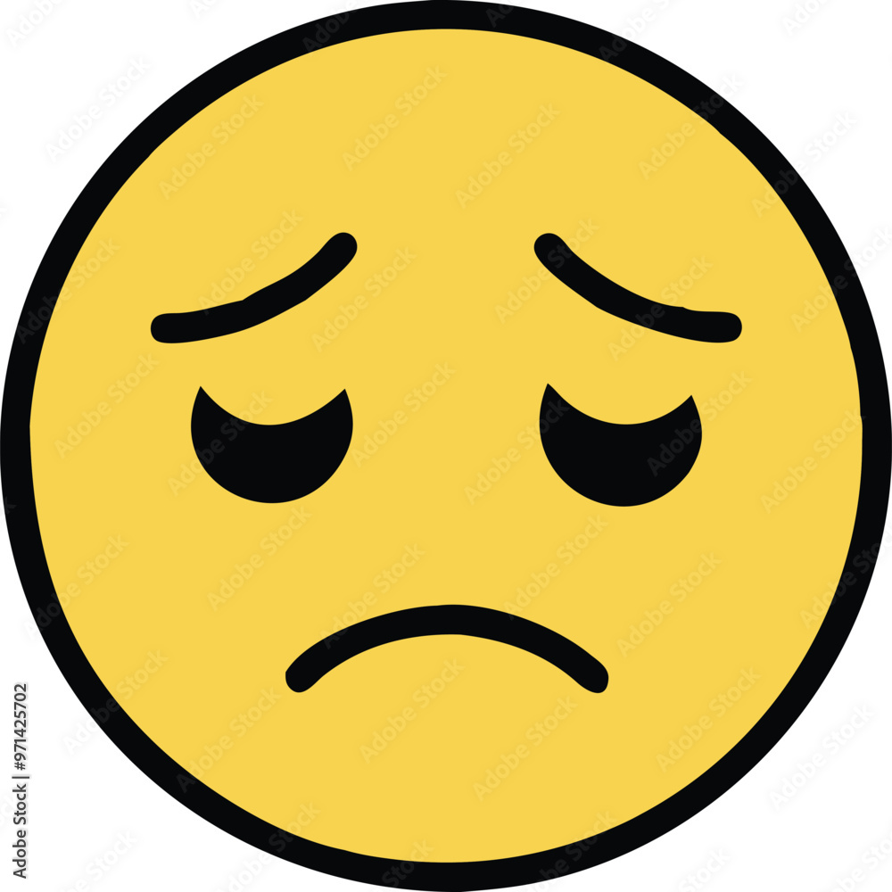 Disappointed But Relieved Face Emoji Vector Icon Illustration on white Background. Disappointed But Relieved Face Emoji Vector Icon Illustration on white Background.