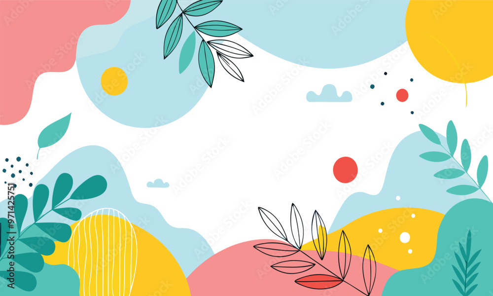 Abstract hand drawn tropical background Abstract hand drawn tropical background