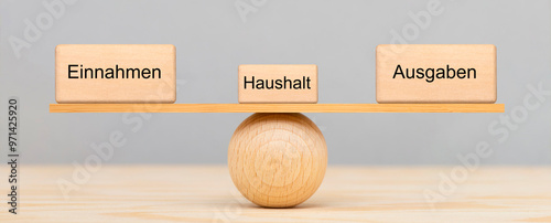 Cuadro en lienzo Einnahmen und Ausgaben im Haushalt im Gleichgewicht