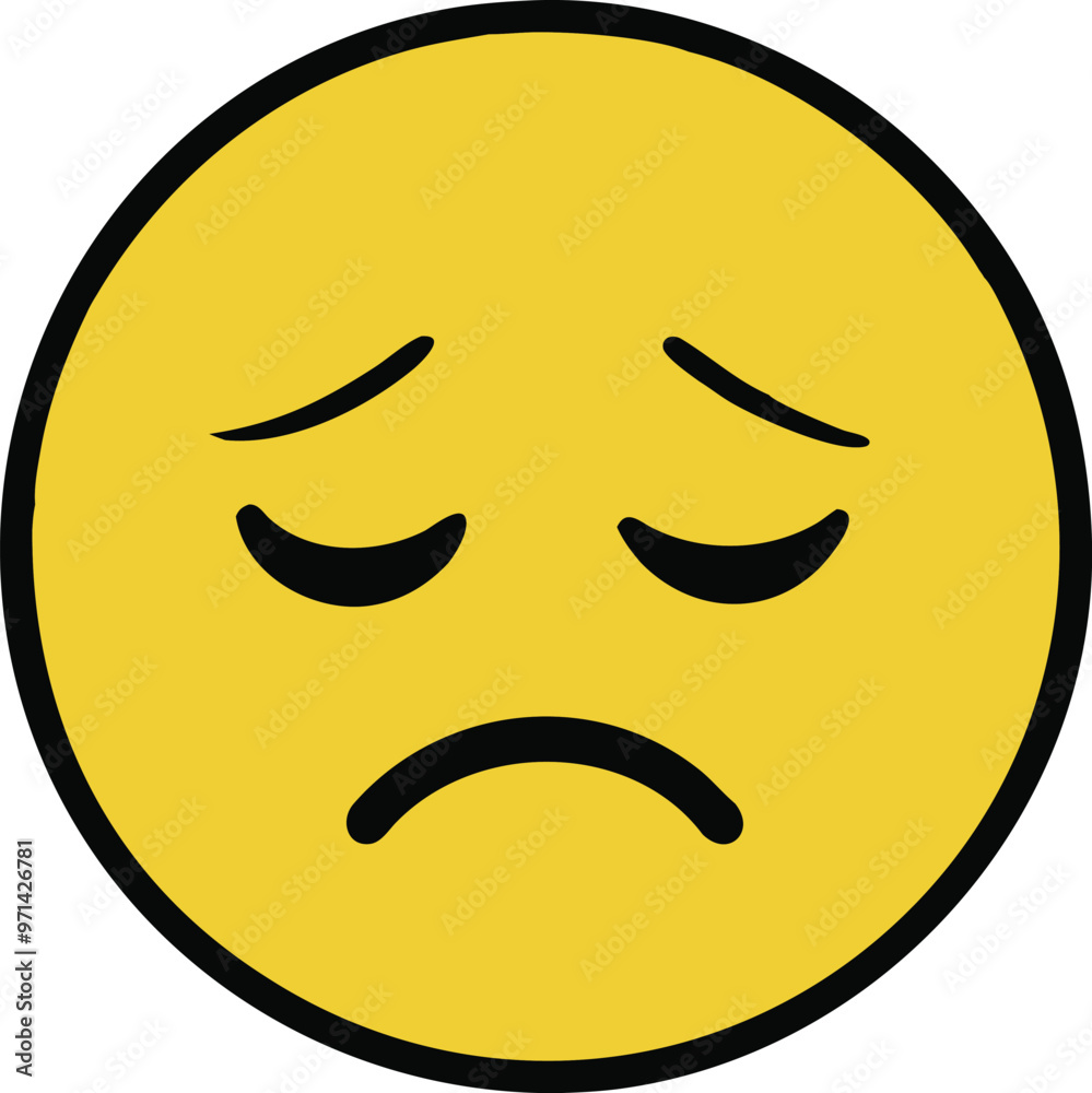 Disappointed But Relieved Face Emoji Vector Icon Illustration on white Background. Disappointed But Relieved Face Emoji Vector Icon Illustration on white Background.