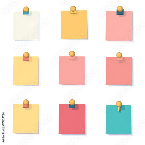 Colorful Sticky Notes, Assorted Post-It Notes, Wall Memo, Bulletin Board Notes, Reminder Notes, Office Supplies, Home Organization