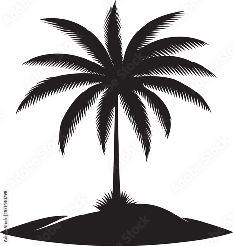 Stylish palm tree vector design.