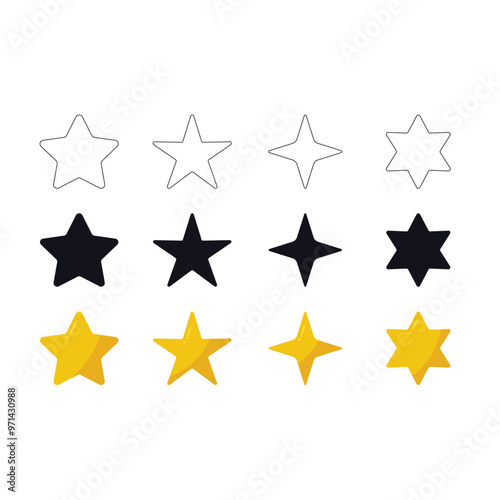 Pack of colorful stars vector design