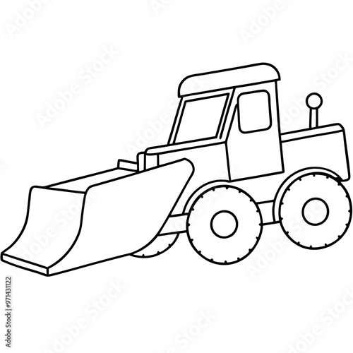 snow plow machine outline coloring book page line art drawing