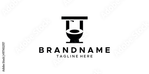 a toilet themed graphic image, white background. vector graphic base.