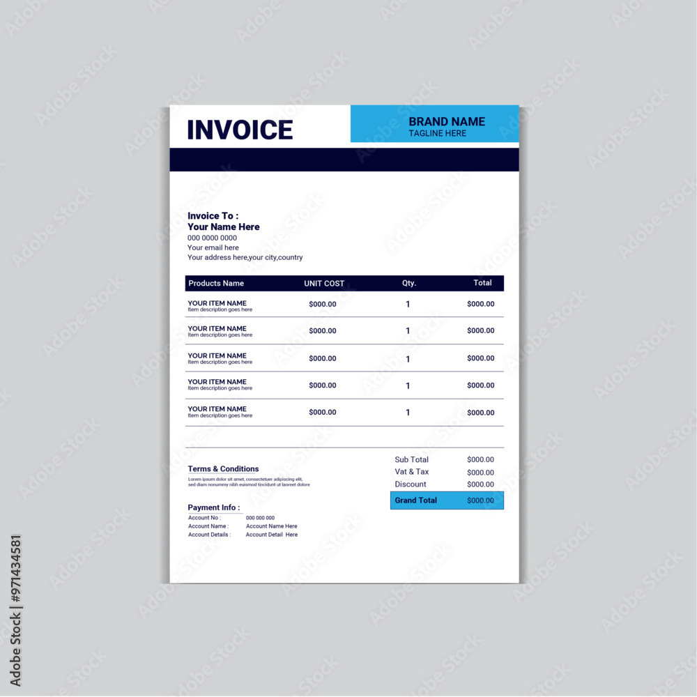 Minimal Corporate Business Invoice design template, vector illustration bill form price invoice, Creative invoice template vector,clean invoice template vector design,Invoice bill design template,Bill Minimal Corporate Business Invoice design template, vector illustration bill form price invoice, Creative invoice template vector,clean invoice template vector design,Invoice bill design template,Bill