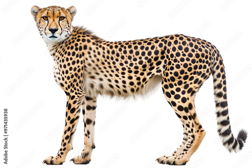Close-up of a cheetah's face isolated on transparent background Close-up of a cheetah's face isolated on transparent background