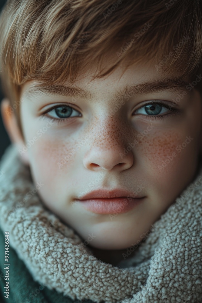 Young boy with scarf Young boy with scarf