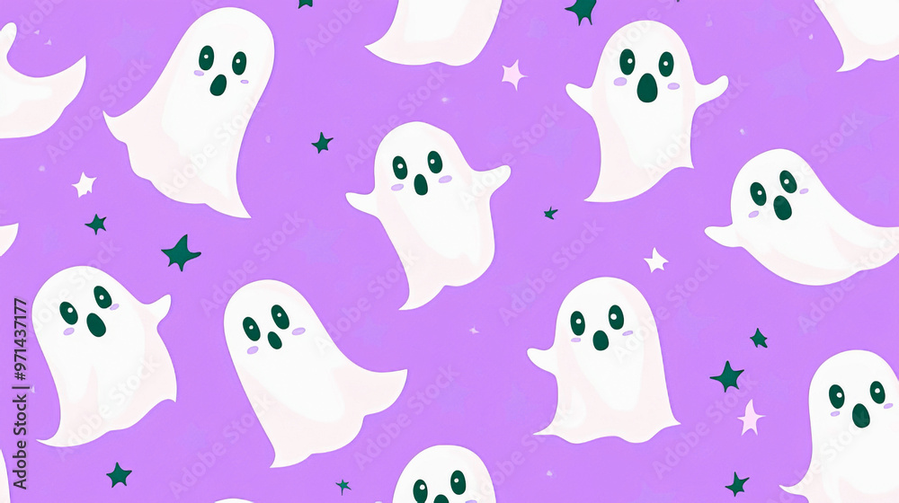 Background with cute holloween ghost seamless pattern Background with cute holloween ghost seamless pattern