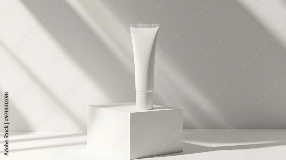 mockup cosmetic plastic tube container advertising, on grey background mockup cosmetic plastic tube container advertising, on grey background