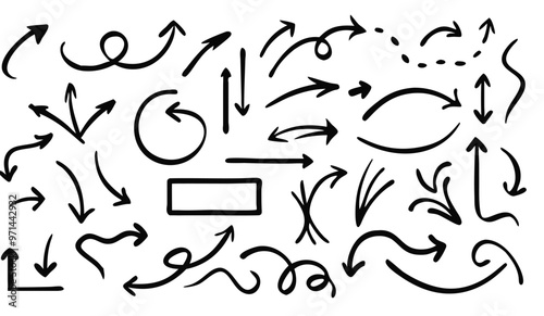 Sets of Hand drawn arrow