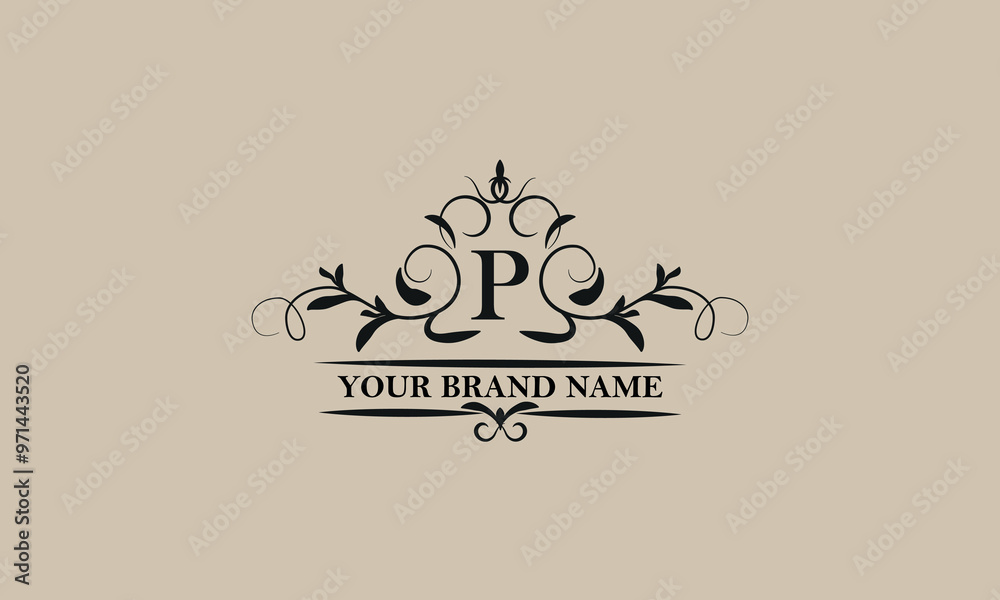 Initial letter P vector logo template. Exquisite illustration for restaurant, royalty, boutique, cafe, hotel, heraldic, jewelry, fashion and others. Initial letter P vector logo template. Exquisite illustration for restaurant, royalty, boutique, cafe, hotel, heraldic, jewelry, fashion and others.