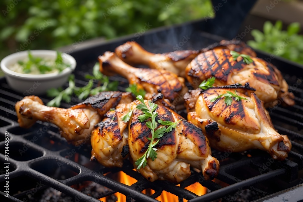 Grilled Perfection: 4K Close-Up of Juicy Chicken Cooking to Sizzling Delight on the BBQ Grill
Grilled Perfection: 4K Close-Up of Juicy Chicken Cooking to Sizzling Delight on the BBQ Grill