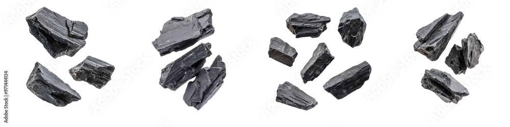 A collection of natural black stones arranged artistically on a white background, showcasing texture and form for creative uses. transparent background A collection of natural black stones arranged artistically on a white background, showcasing texture and form for creative uses. transparent background