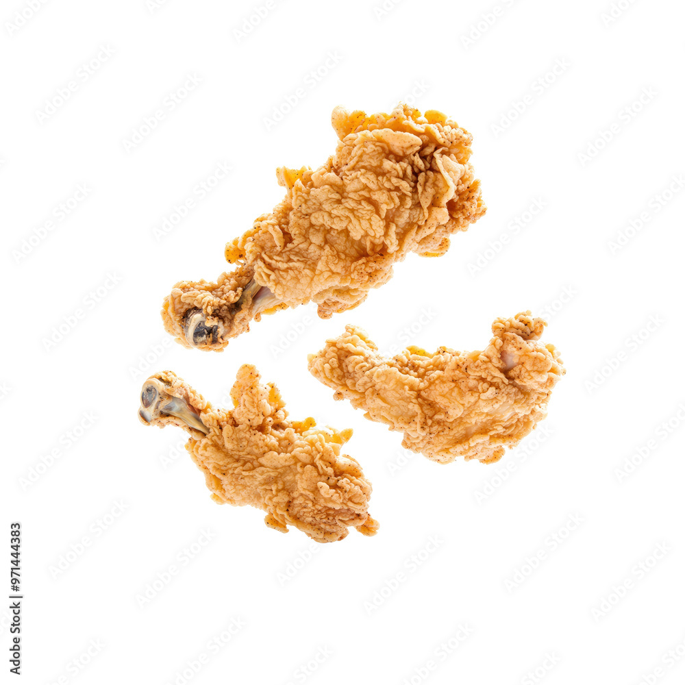 Crispy Fried Chicken Legs Isolated on White Background Crispy Fried Chicken Legs Isolated on White Background