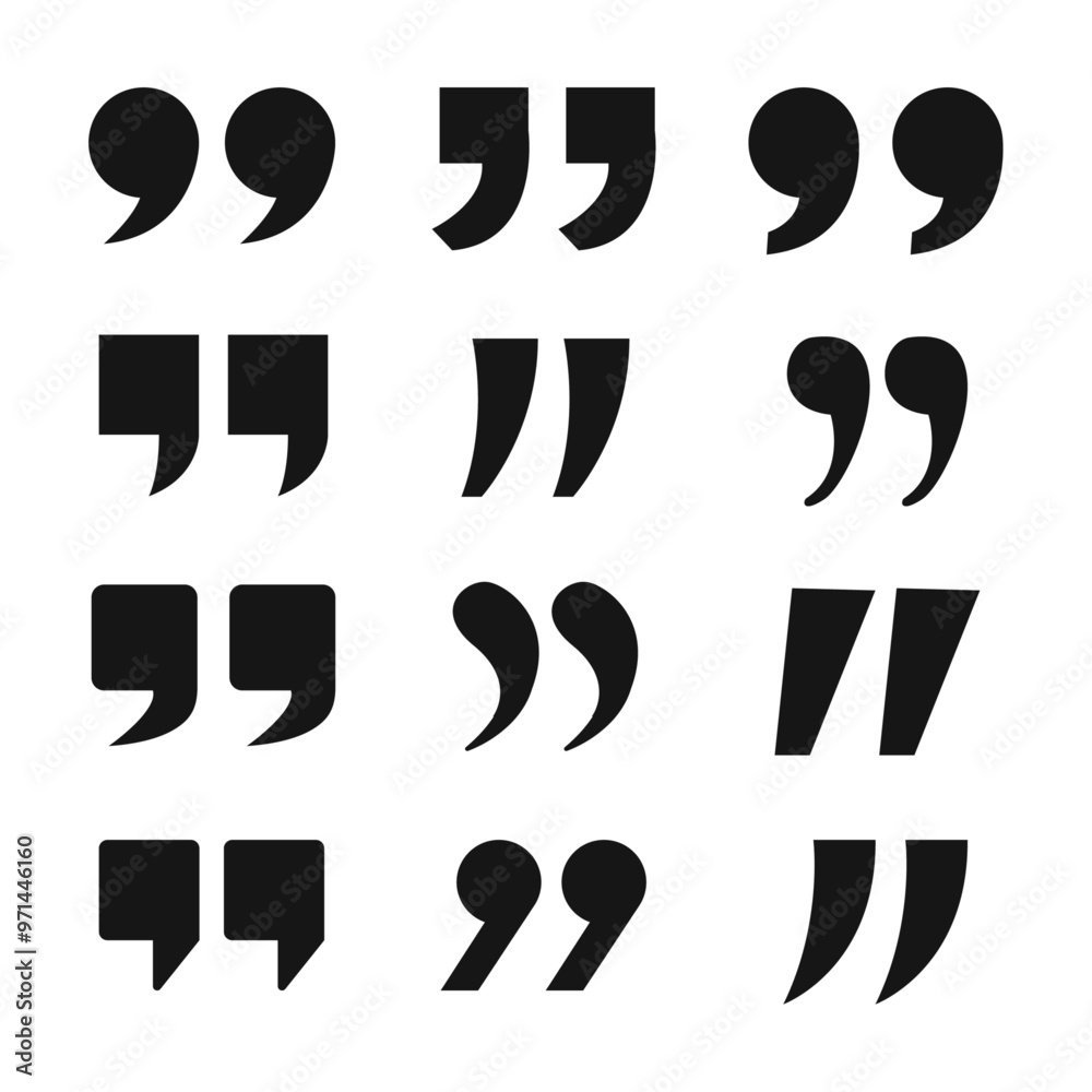 Quote Marks Set of Quote Mark Quote Marks Set of Quote Mark