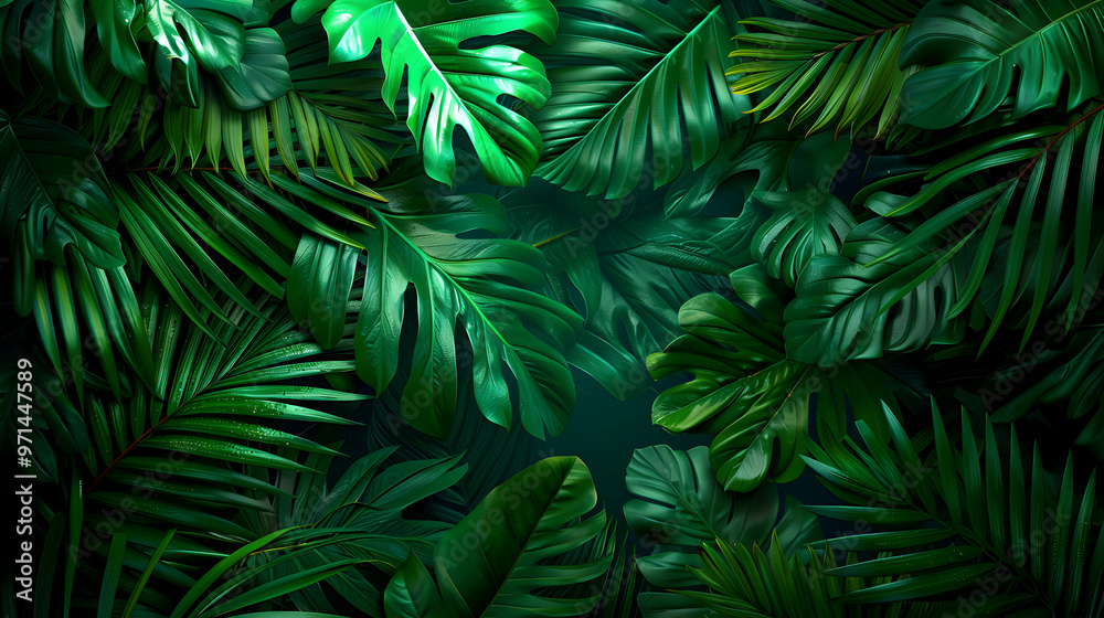Wallpaper Jungle And Leaves Tropical Forest Draw Wallpaper Jungle And Leaves Tropical Forest Draw
