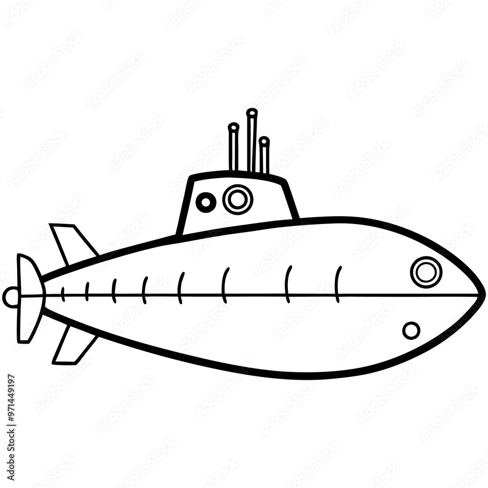 submarine outline coloring book page line art drawing submarine outline coloring book page line art drawing