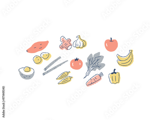 いろいろな野菜や果物