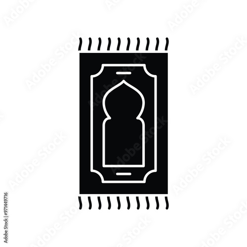 Muslim prayer prayer mat icon solid vector design in trendy style