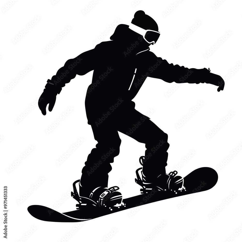 Snowboard Instructor Silhouette Snowboard Instructor Silhouette