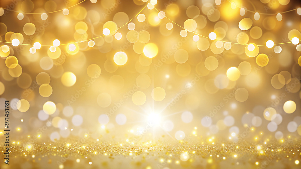 Golden bokeh light background, bright festive abstract design with glowing particles. Golden bokeh light background, bright festive abstract design with glowing particles.