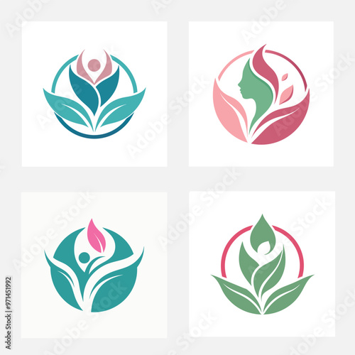 Health beauty company vector logo