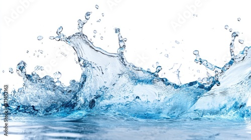 blue water swirl splash with little bubbles isolated on clear png background liquid flowing in form of wave with generative ai