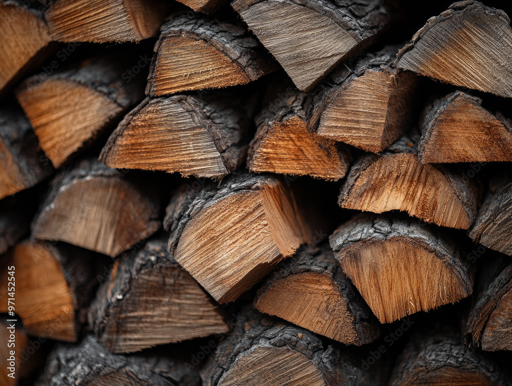 Stack of chopped firewood logs with rough bark and natural wood grain, neatly arranged and showing texture of cut timber, rustic and earthy background ideal for natural decor, camping, or fireplace Stack of chopped firewood logs with rough bark and natural wood grain, neatly arranged and showing texture of cut timber, rustic and earthy background ideal for natural decor, camping, or fireplace
